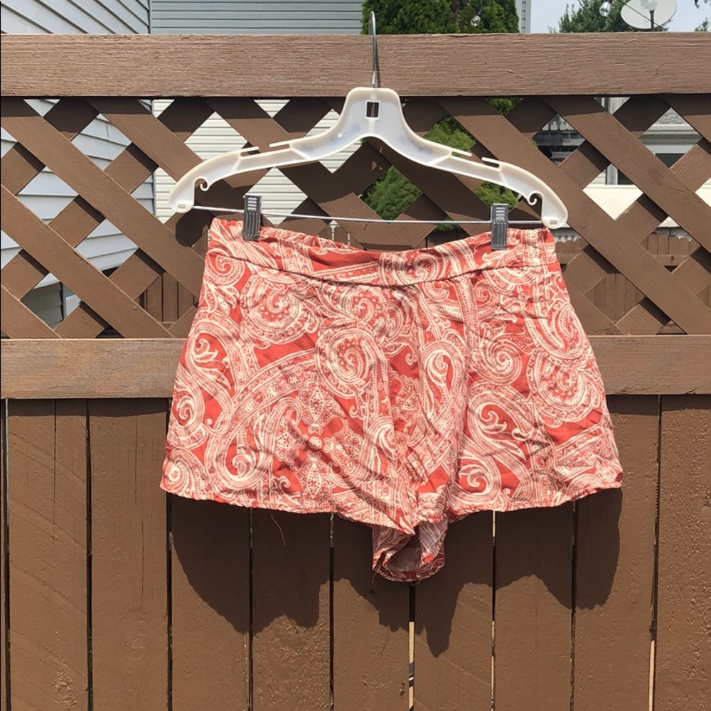 Wet Seal Patterned Fabric Shorts